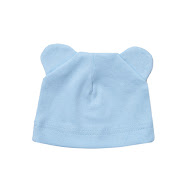 Шапочка Twins для новонароджених трикотаж з вушками (0-3 міс) блакитний