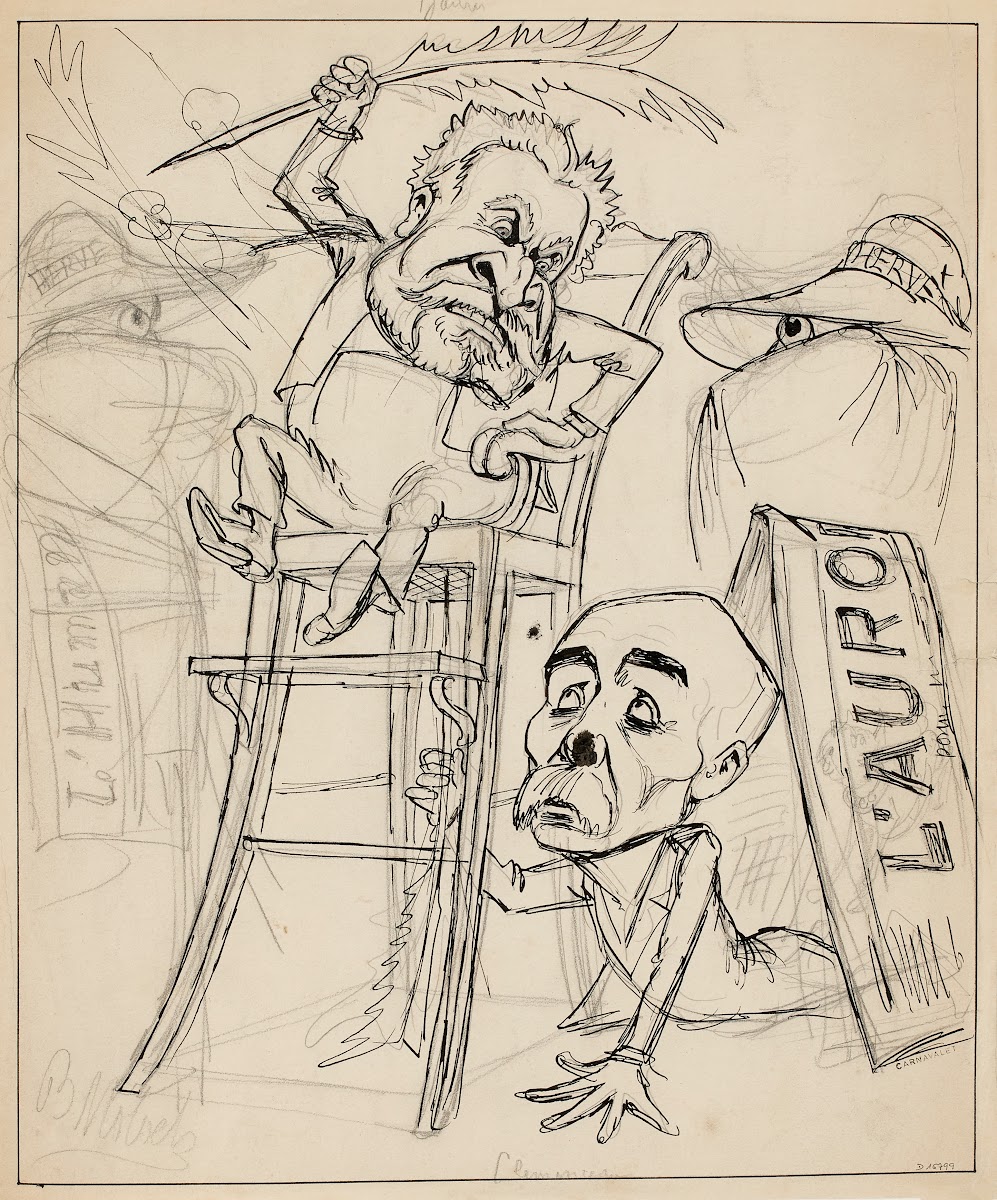 Caricature sur Jean Jaurès Georges Clémenceau et Hervé