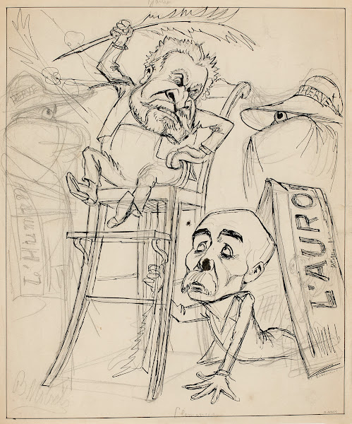 Caricature sur Jean Jaurès Georges Clémenceau et Hervé