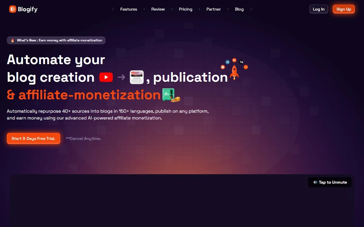 Captura de Blogify