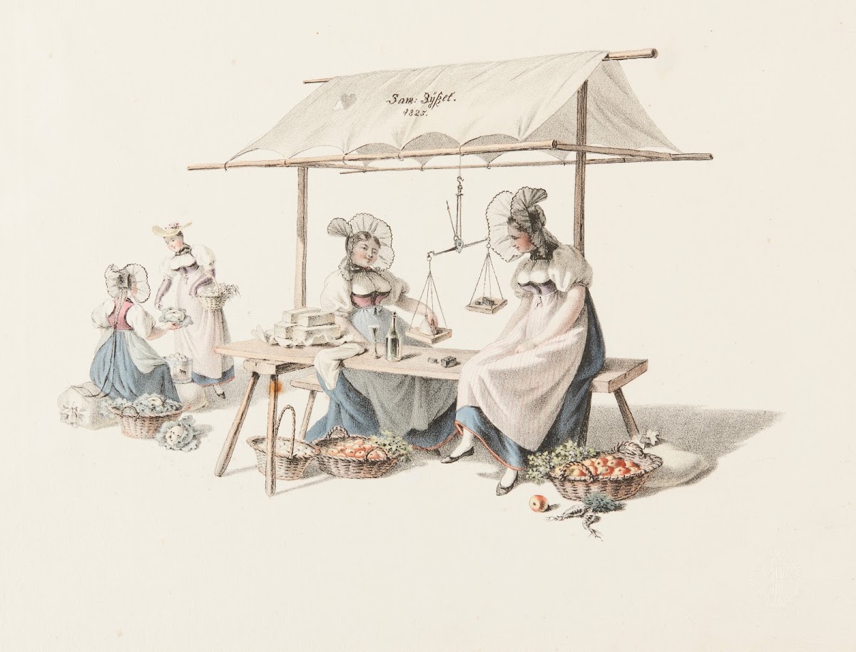 Scène de marché 1828 1829