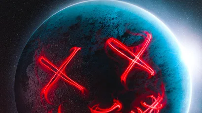 Dead Planet, Circle, Gas, Electric Blue, Neon 2K iPhone Wallpaper Background