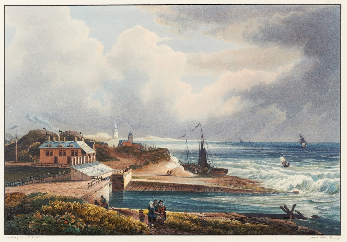 Vue de Katwyk et de lembochure du Rhin dans la Mer du Nord