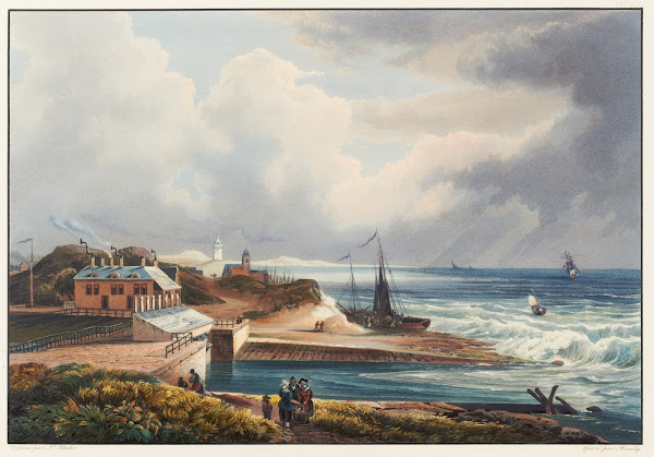Vue de Katwyk et de lembochure du Rhin dans la Mer du Nord