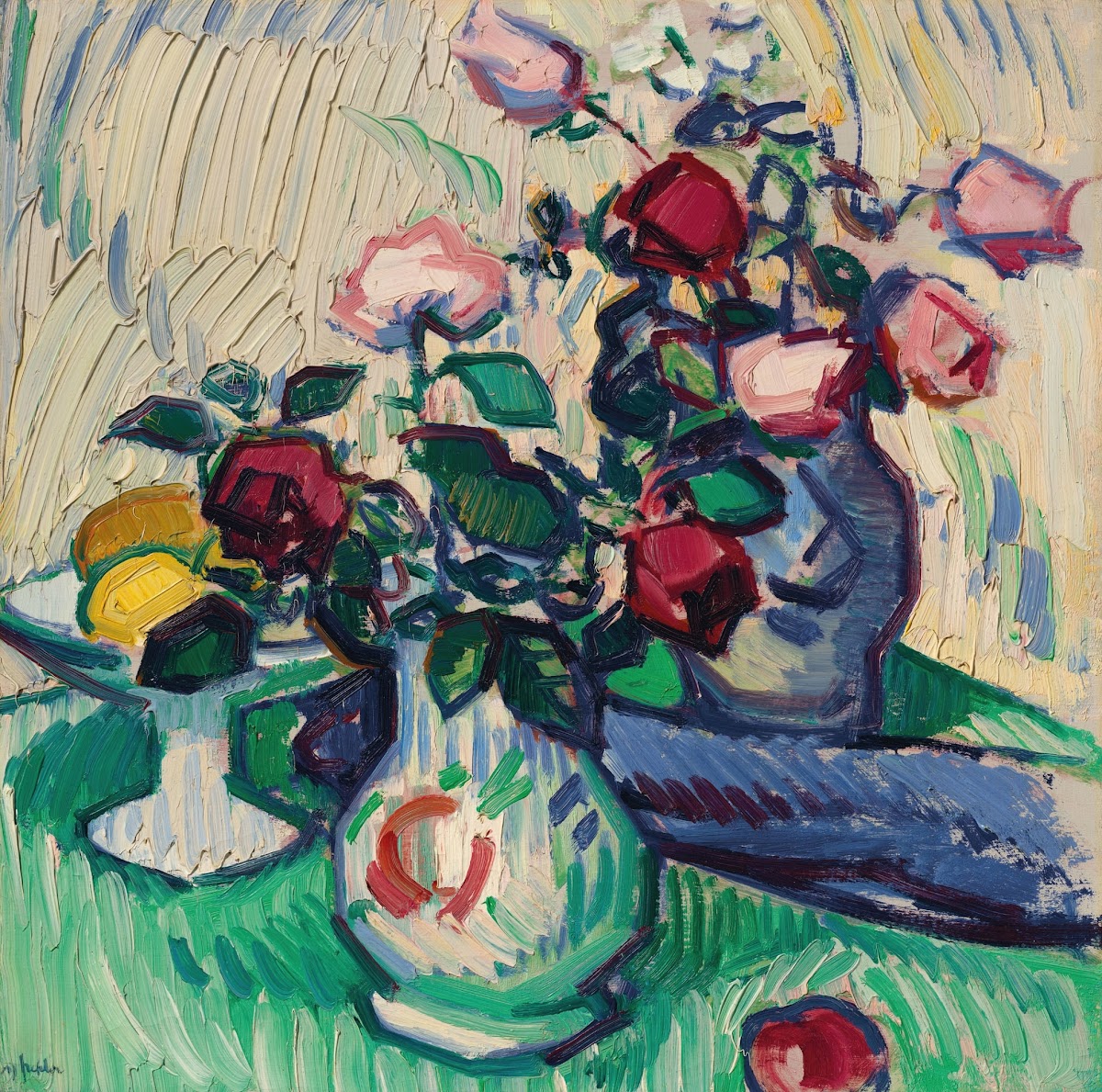 Fruit and Roses on a Table Top circa 1912
