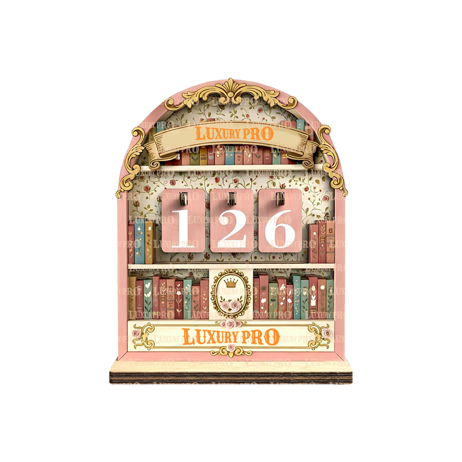 Custom Shape Wood Bookshelf Tracker