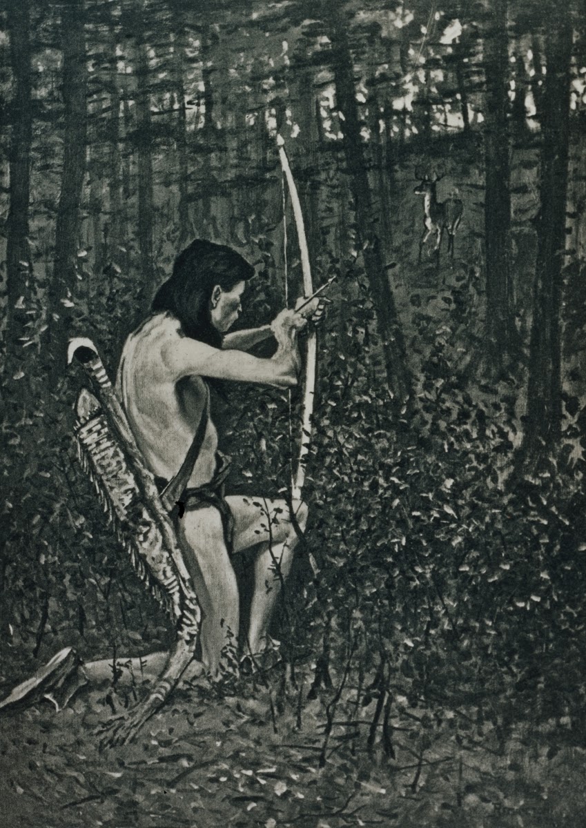 Then upon one knee uprising Hiawatha aimed an arrow 1891
