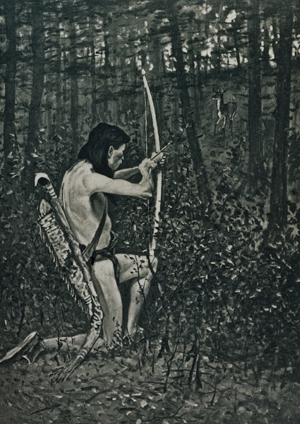 Then upon one knee uprising Hiawatha aimed an arrow 1891