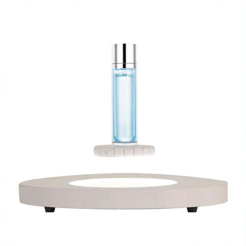 Magnetic levitation display case with LED lighting