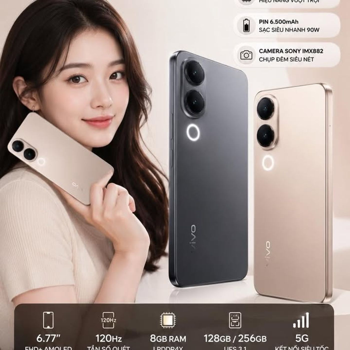 เปิดตัว vivo V70 Lite 5G อย่างเป็นทางการ หน้าจอ 3,000 Nits แบตเตอรี่ 6,500mAh รองรับการชาร์จ 90W