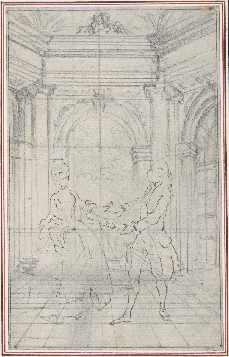 Design for a Scene in de Laujons LAmoureux de quinze ans ou la Double Fête 18th