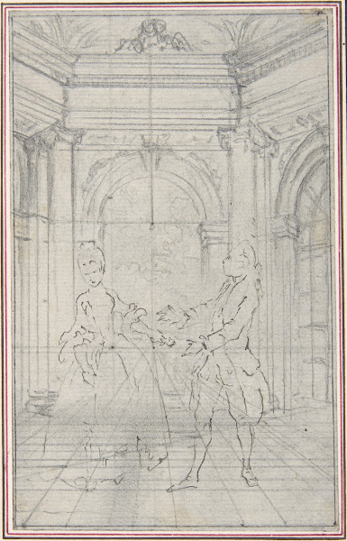 Design for a Scene in de Laujons LAmoureux de quinze ans ou la Double Fête 18th