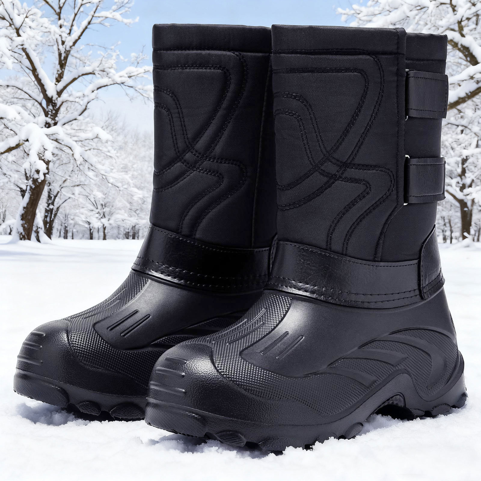 Insulated Men's Winter Boots, Slip-Resistant