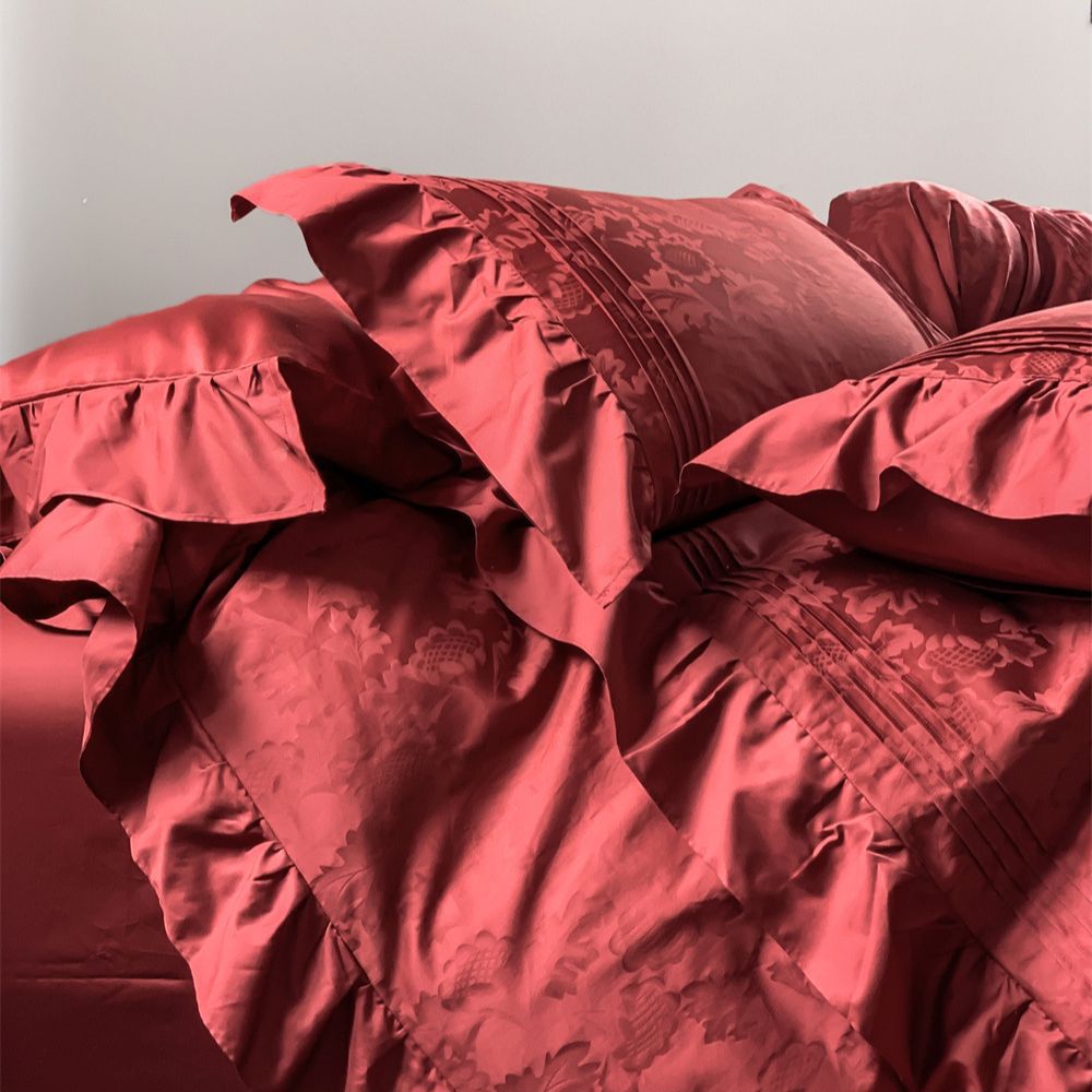 Satin bedding set made of long-staple cotton, geometric