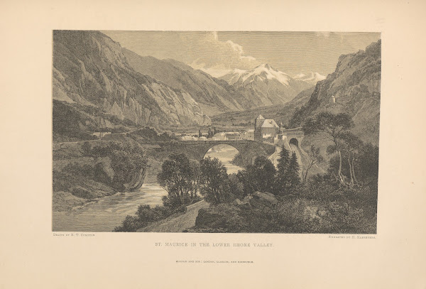 E T Compton  St Maurice in the Lower Rhone Valley 1881