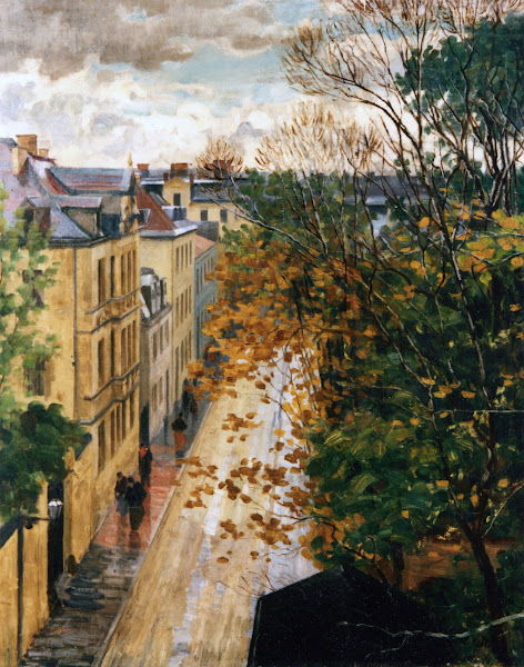 Die Kaulbachstraße in München nach dem Gewitter circa 1915