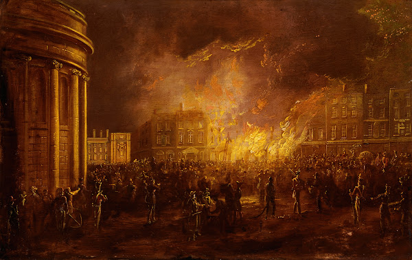 The Burning of the Arcade in College Green Dublin 1837