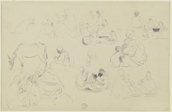 Studienblatt Szenen aus Ägypten 1850