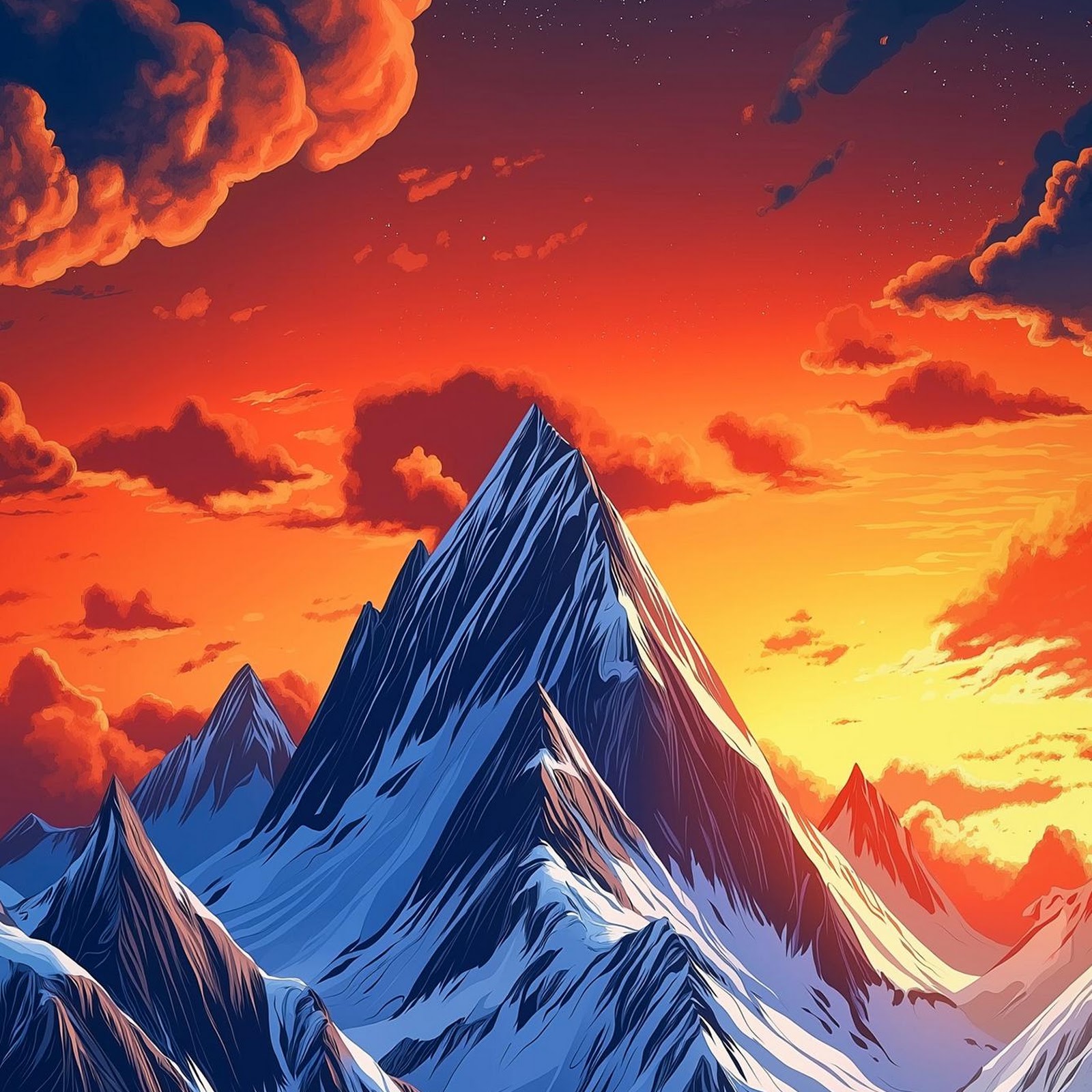 Download Majestic Snowy Mountain Peak Full HD iPhone