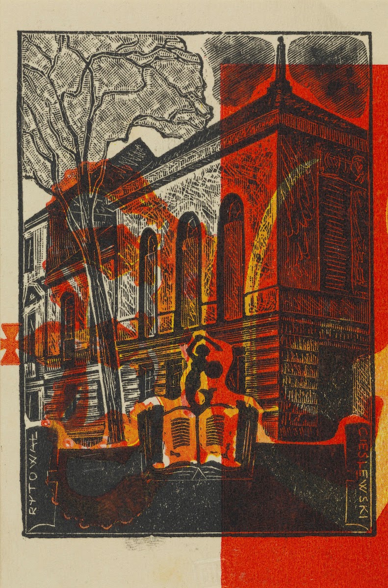 Drzeworyt okolicznościowy widok Arsenału w Warszawie 1938