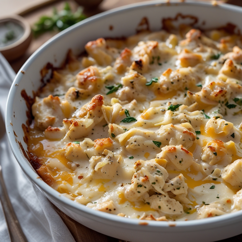 High-Protein Chicken Alfredo Bake for Easy Low-Carb Meal Prep - Quick & Delicious