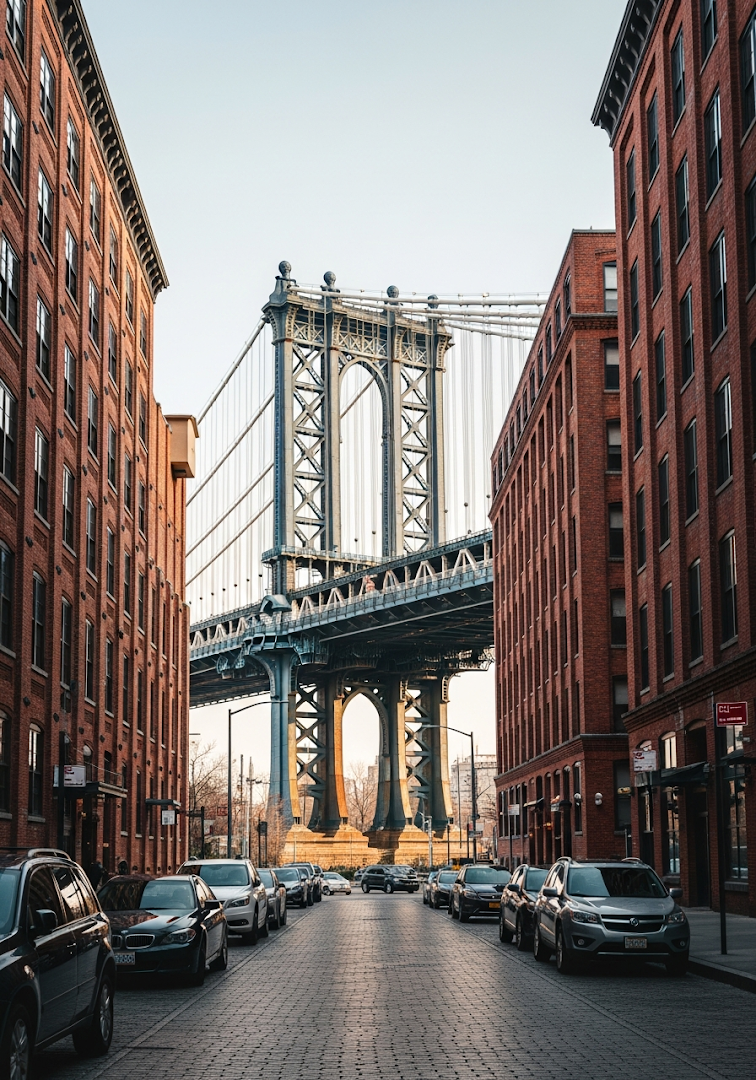 DUMBO Manhattan Bridge View at Sunset