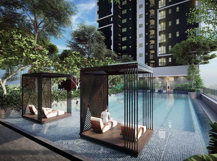 The Atas Residences — poolside cabanas