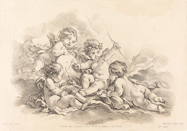 Four Cherubs at Target Practice