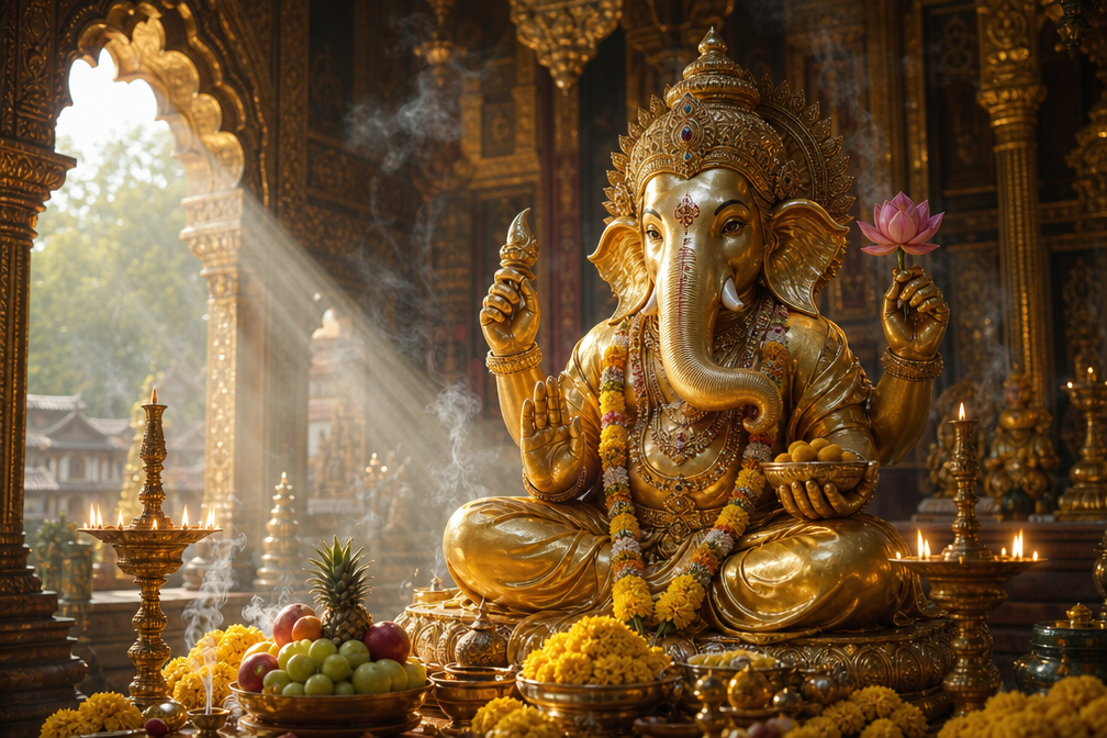 คาถาบูชาพระพิฆเนศ สวดขอพรเทพแห่งความสำเร็จ ปัญญา การงาน การเงิน