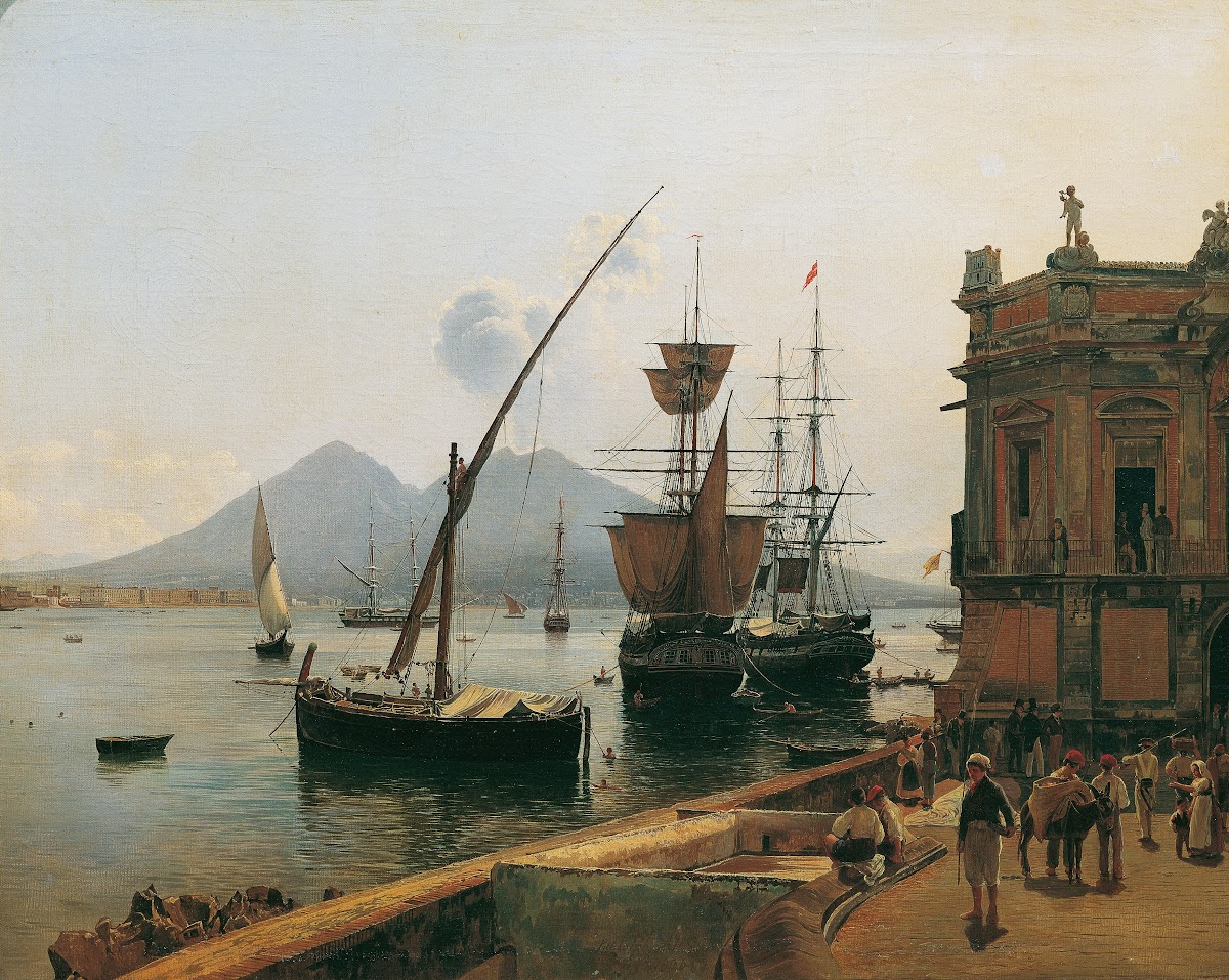 Der Hafen von Neapel mit Vesuv 1836