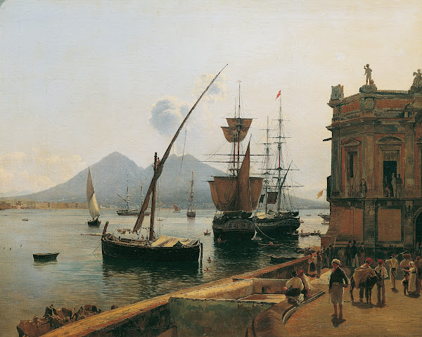 Der Hafen von Neapel mit Vesuv 1836
