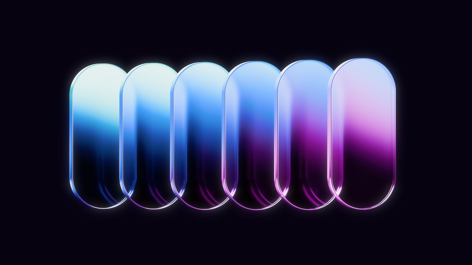 Abstract Glossy Gradient Capsules - Digital Abstract Art 5K Wallpaper (6016x3384)