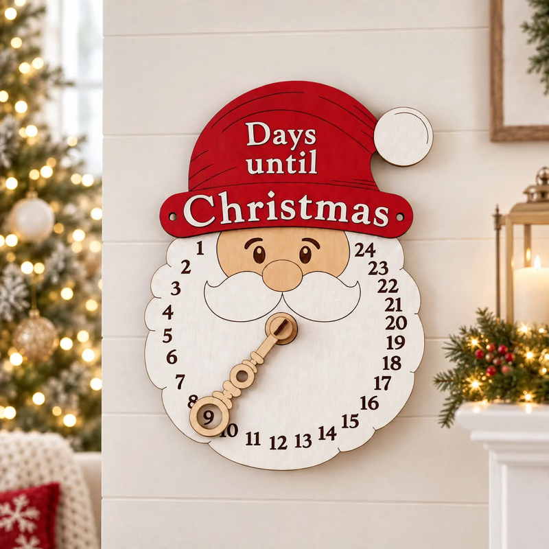 Christmas Countdown Sign Made of Wood