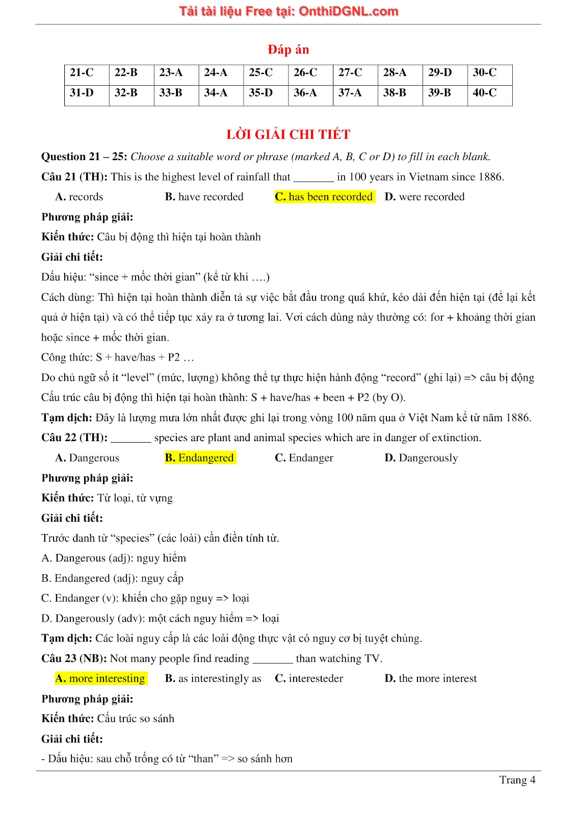 800 bài tập môn Tiếng Anh - Ôn thi ĐGNL ĐHQG TP HCM Phần 5