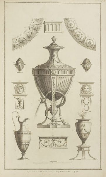Central design of urn with snake curled around base 1777   1784