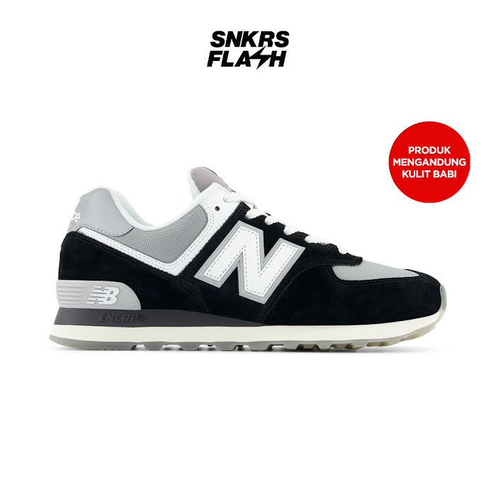 NEW BALANCE 574 BLACK WHITE - Size 44