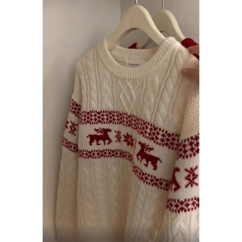 Unisex knitted sweater with Fair Isle pattern