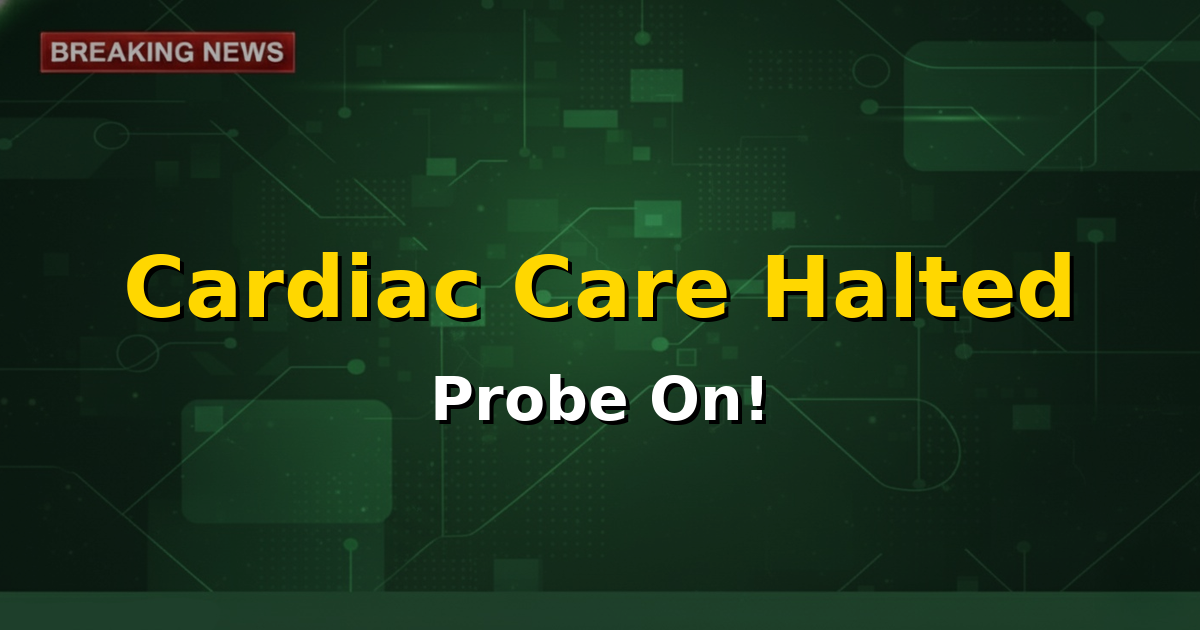 Image depicting a stethoscope over a heart symbol, with a blurred hospital background, symbolizing halted cardiac care.