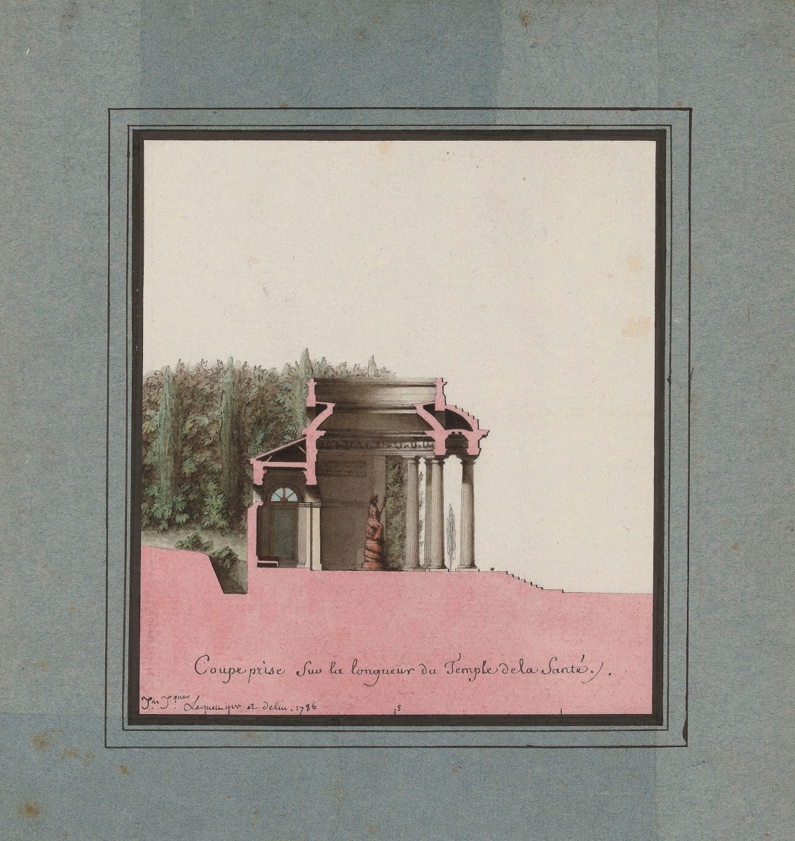 Coupe prise sur la longeur du Temple de la Santé 1786