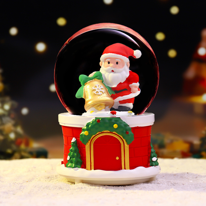 Christmas music box with glass globe