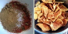 Đun nóng dầu ăn trong chảo (nóng khoảng 70%) thì cho snack vào chiên ở lửa nhỏ cho đến khi chín vàng giòn thì vớt ra đĩa có lót giấy thấm dầu sau đó cho snack ra tô.