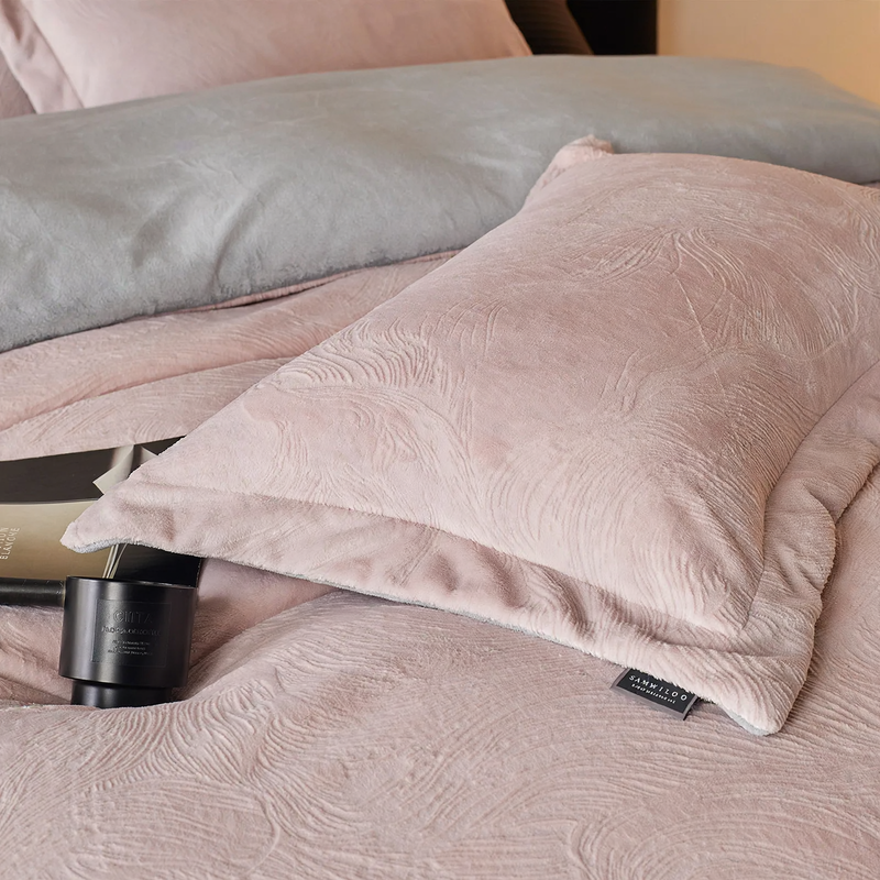Luxury Milk Fleece Bedding Set, geometric, warm