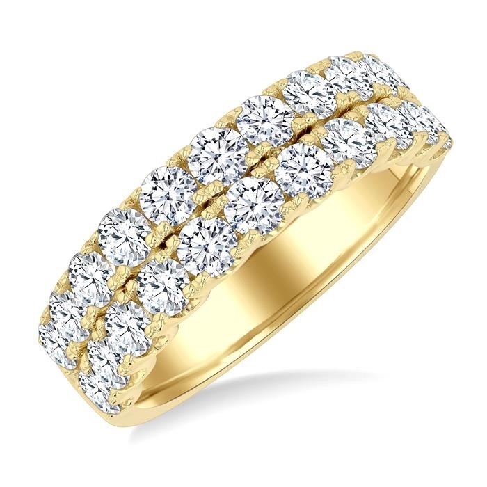 Two Row Diamond Wedding Band