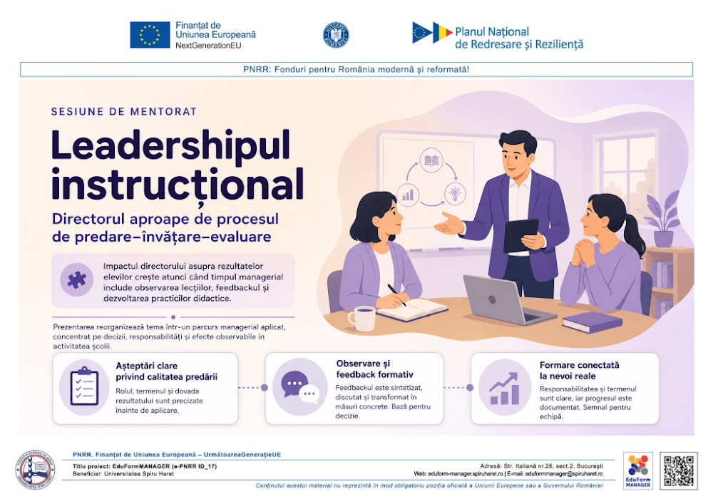 Coperta ghidului Leadershipul instrucțional și impactul său asupra calității actului didactic