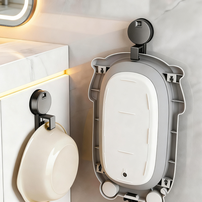 Suction cup hooks for sinks, adjustable