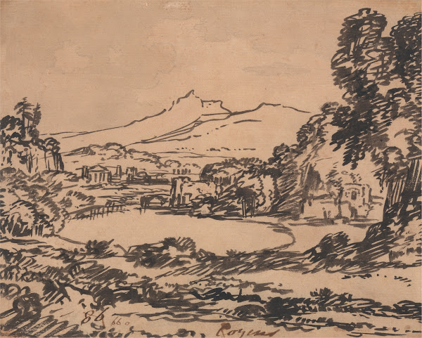 Landscape with a Lake and Distant Mountain ca 1750