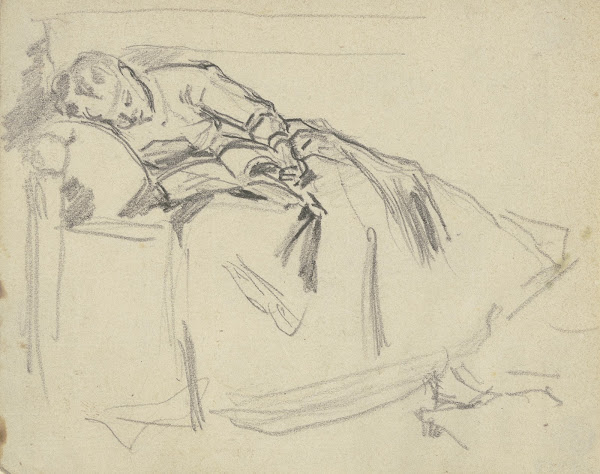 Auf dem Sofa eingeschlafene Frau