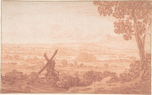 An Extensive Panoramic Landscape with a Windmill mid 17th century