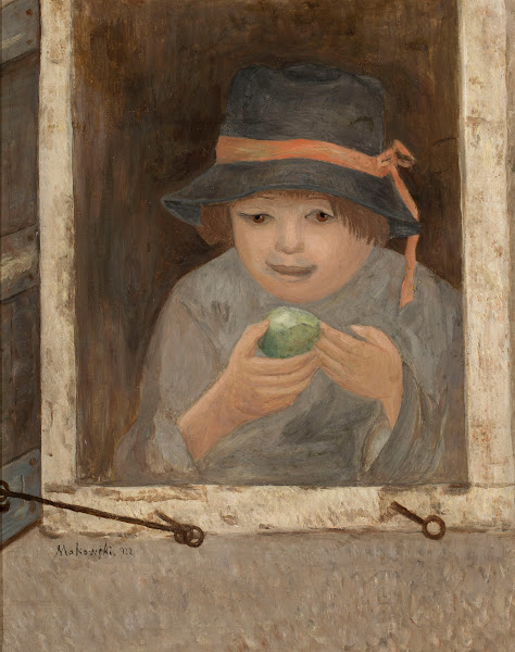 Dziewczyna z jabłkiem w oknie 1922