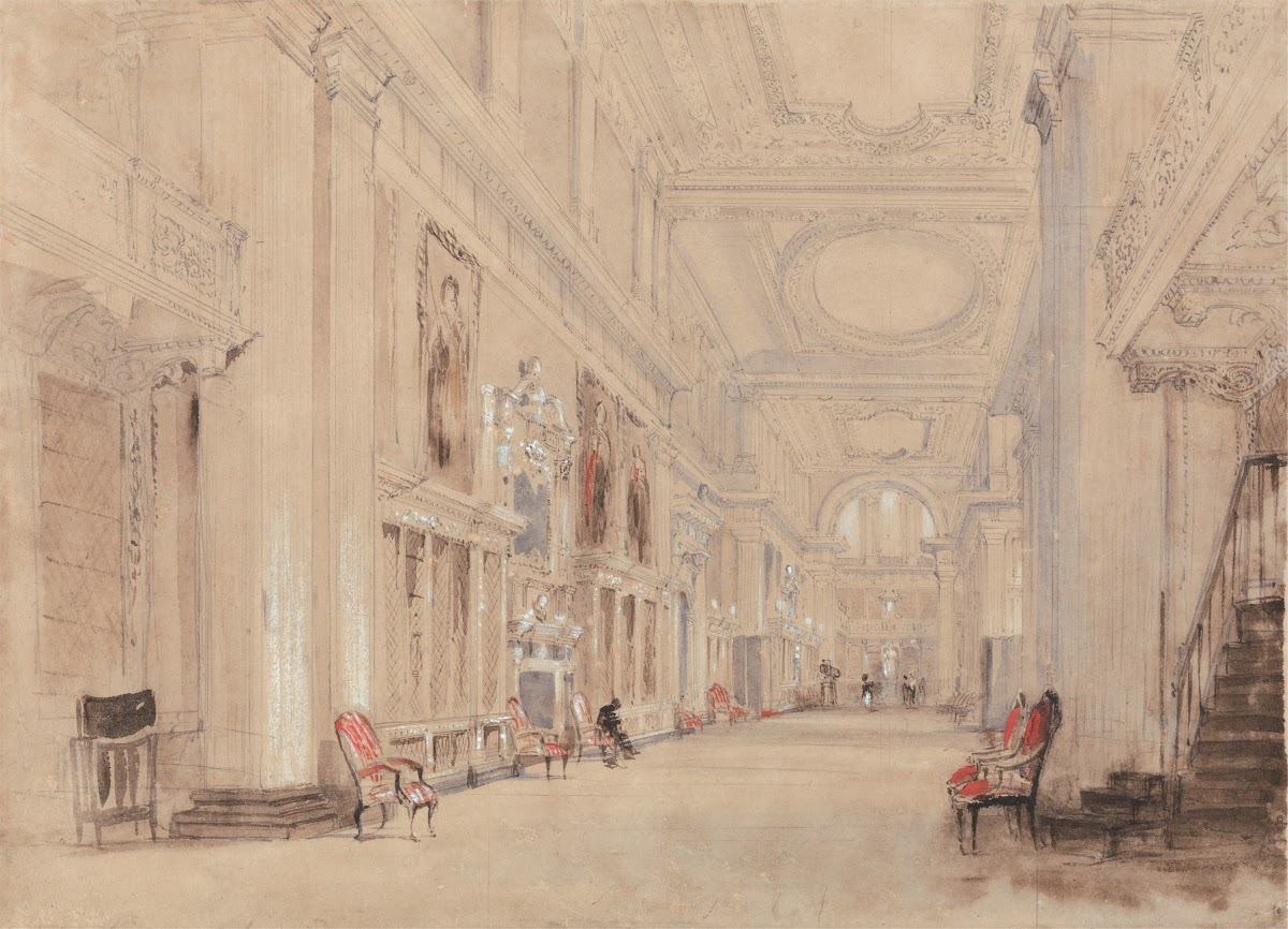 Long Library at Blenheim Palace mid 19th century